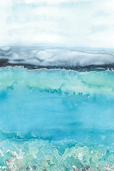 Ana Ozz: Light Blue Water Painting by Ana Ozz
