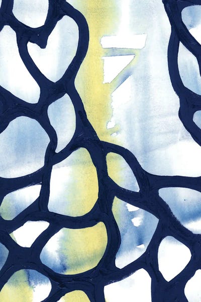 Ana Ozz: Blue-Green Watercolor Abstraction I by Ana Ozz