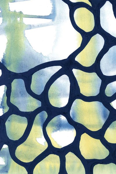 Ana Ozz: Blue-Green Watercolor Abstraction II by Ana Ozz
