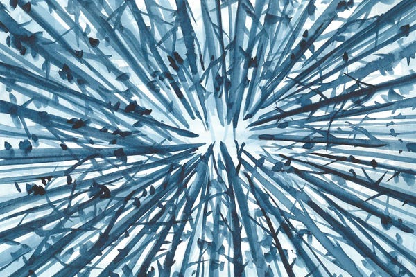 Ana Ozz: Blue Sunny Watercolor by Ana Ozz