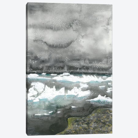 Grey Ice Iceland Watercolor Landscape Canvas Print #AOZ52} by Ana Ozz Canvas Art