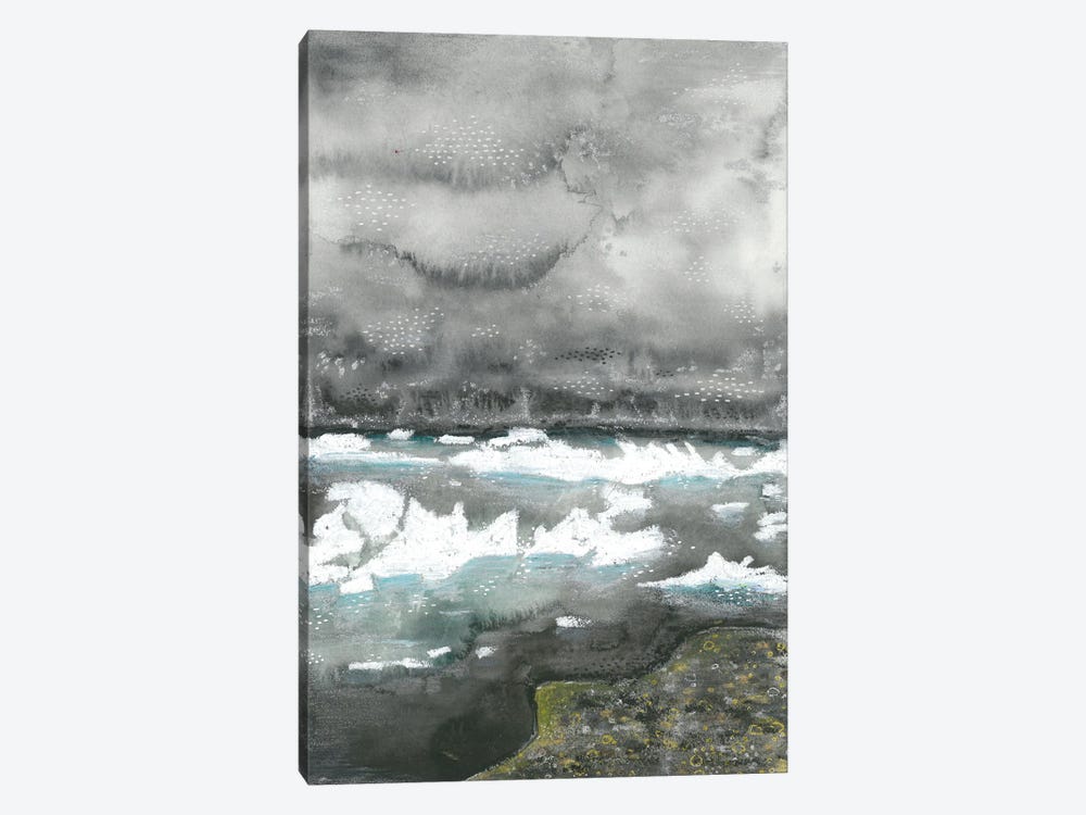 Grey Ice Iceland Watercolor Landscape by Ana Ozz 1-piece Art Print