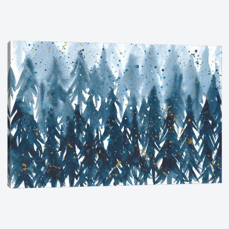 Blue Forest Abstraction Canvas Print #AOZ62} by Ana Ozz Art Print