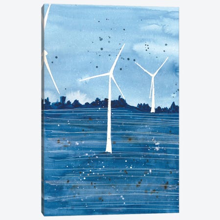 Wind Power Blue Landscape Canvas Print #AOZ63} by Ana Ozz Canvas Print