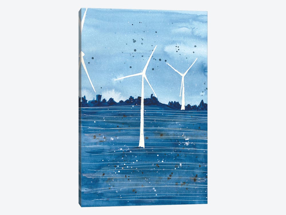 Wind Power Blue Landscape by Ana Ozz 1-piece Canvas Print