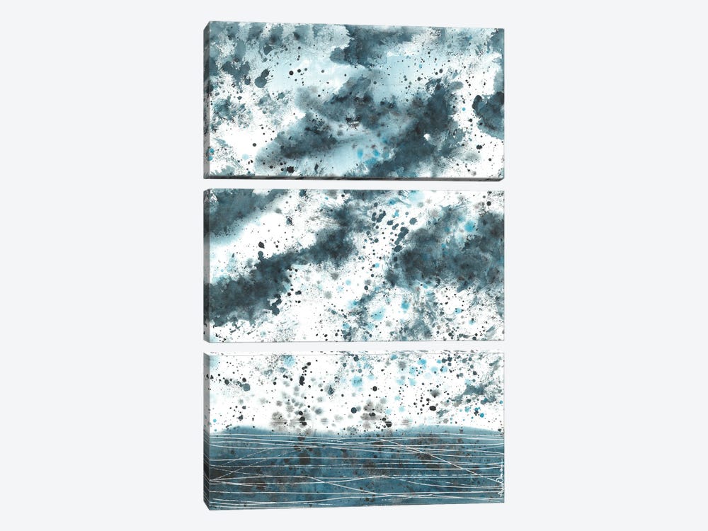 Blue Sky Abstraction by Ana Ozz 3-piece Canvas Art
