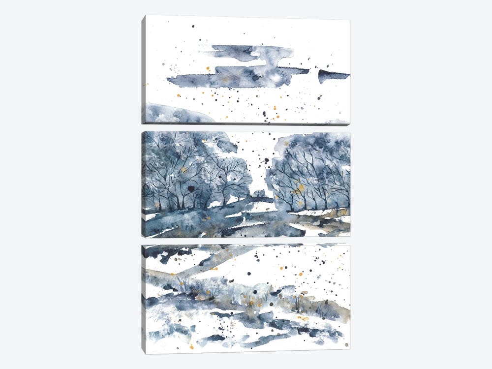 Blue Forest Watercolor by Ana Ozz 3-piece Art Print