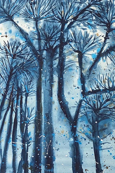 Blue Landscape, High Inspirational Trees by Ana Ozz canvas print