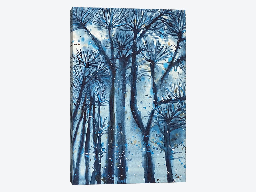 Blue Landscape, High Inspirational Trees by Ana Ozz 1-piece Canvas Art
