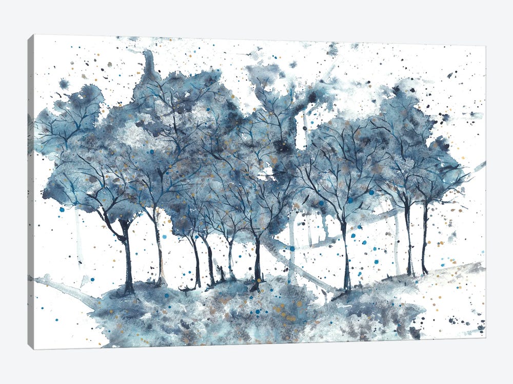 Blue Abstract Trees In A Field by Ana Ozz 1-piece Art Print