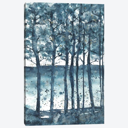 Blue Abstract Trees At Sunset Canvas Print #AOZ71} by Ana Ozz Canvas Wall Art