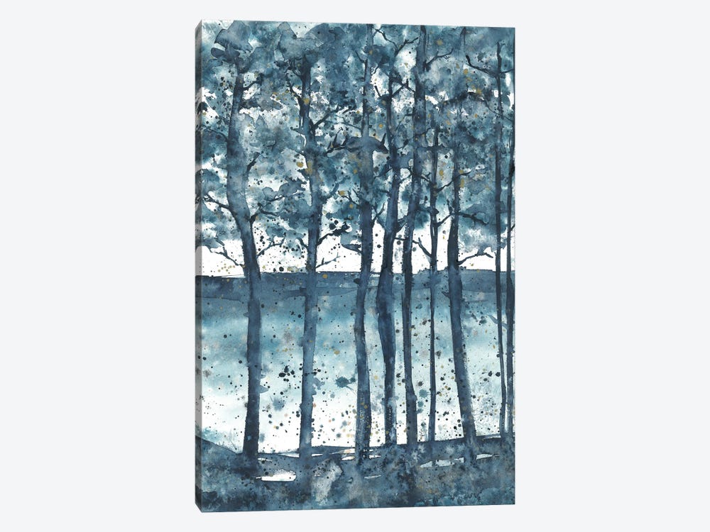 Blue Abstract Trees At Sunset by Ana Ozz 1-piece Canvas Art