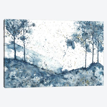 Blue Abstract Trees In Mountains Canvas Print #AOZ72} by Ana Ozz Canvas Artwork