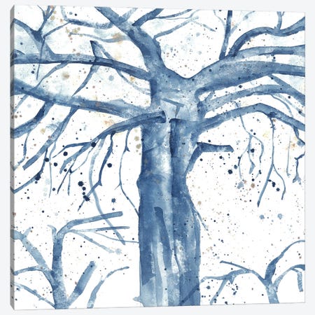 Blue Abstract Tree Canvas Print #AOZ73} by Ana Ozz Canvas Wall Art