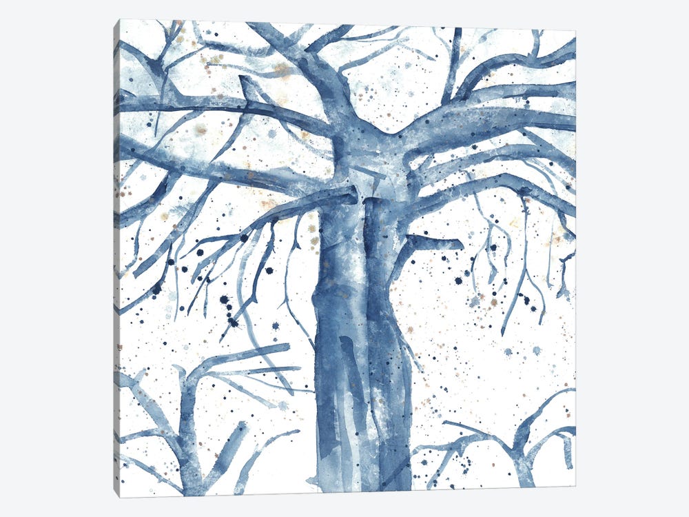 Blue Abstract Tree by Ana Ozz 1-piece Canvas Artwork