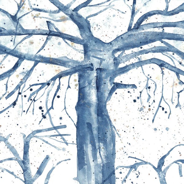 Ana Ozz: Blue Abstract Tree by Ana Ozz