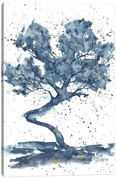 Blue Abstract Huge Tree Canvas Art Print - Ana Ozz