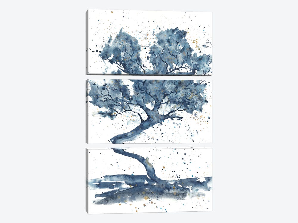 Blue Abstract Huge Tree by Ana Ozz 3-piece Canvas Print