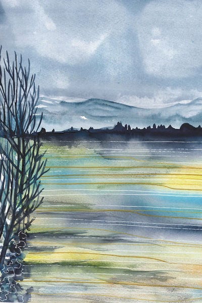 Ana Ozz: Colorful Field, Countryside Landscape by Ana Ozz