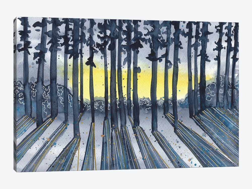 Blue Sunset In The Forest by Ana Ozz 1-piece Canvas Print