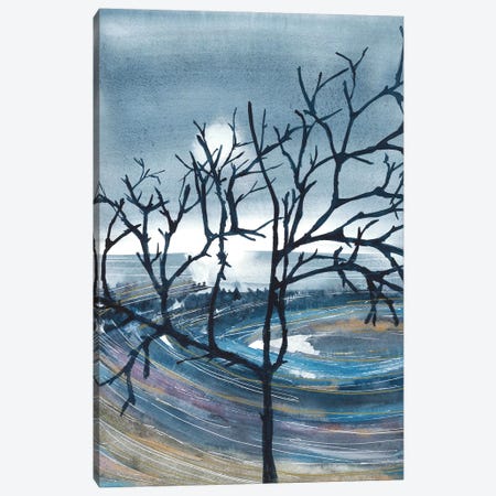 Sun Reflection In Lake, Tree Canvas Print #AOZ83} by Ana Ozz Canvas Print