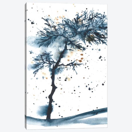Abstrac Blue Tree, Watercolor Landscape Canvas Print #AOZ90} by Ana Ozz Canvas Artwork