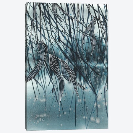 Lake Blue Landcape, Tree Leaves Canvas Print #AOZ93} by Ana Ozz Canvas Wall Art