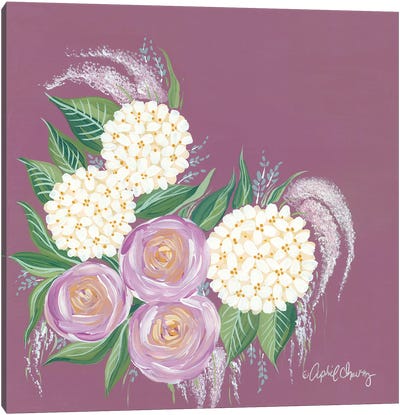 Floral in Plum Canvas Art Print