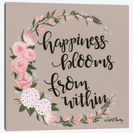 Happiness Blooms From Within Canvas Print #APC17} by April Chavez Canvas Art Print