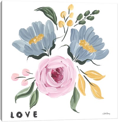 Love & Flowers Canvas Art Print