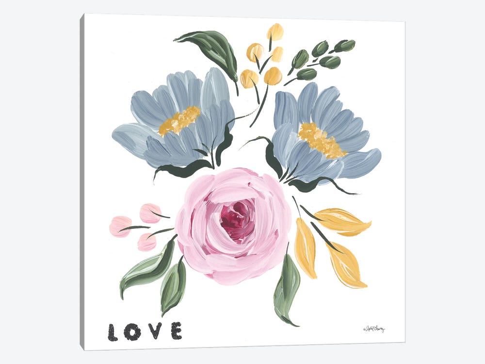 Love & Flowers by April Chavez 1-piece Canvas Art