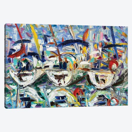 Three Reflected Boats Canvas Print #APF17} by Antonino Puliafico Canvas Wall Art