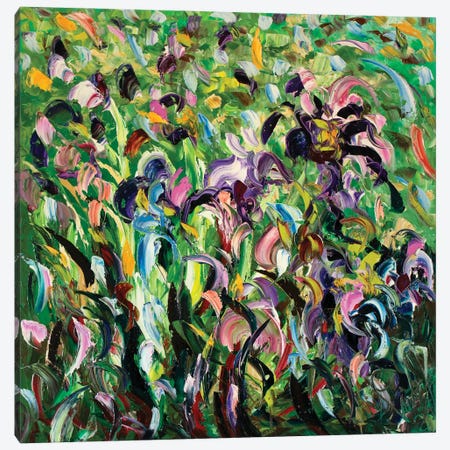 Iris With Grass Canvas Print #APF31} by Antonino Puliafico Canvas Print