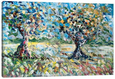 Two Cherry Trees Canvas Art Print - Cherry Tree Art