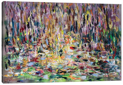 Pond And Water Lilies Canvas Art Print - Antonino Puliafico
