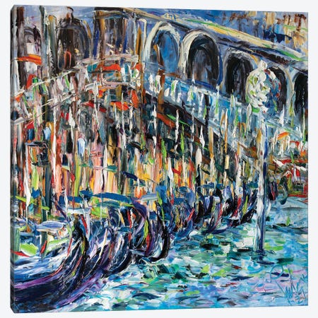 Parked Gondolas Canvas Print #APF87} by Antonino Puliafico Canvas Art Print