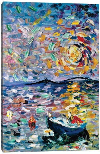 Reflections On The Boat Canvas Art Print - Antonino Puliafico