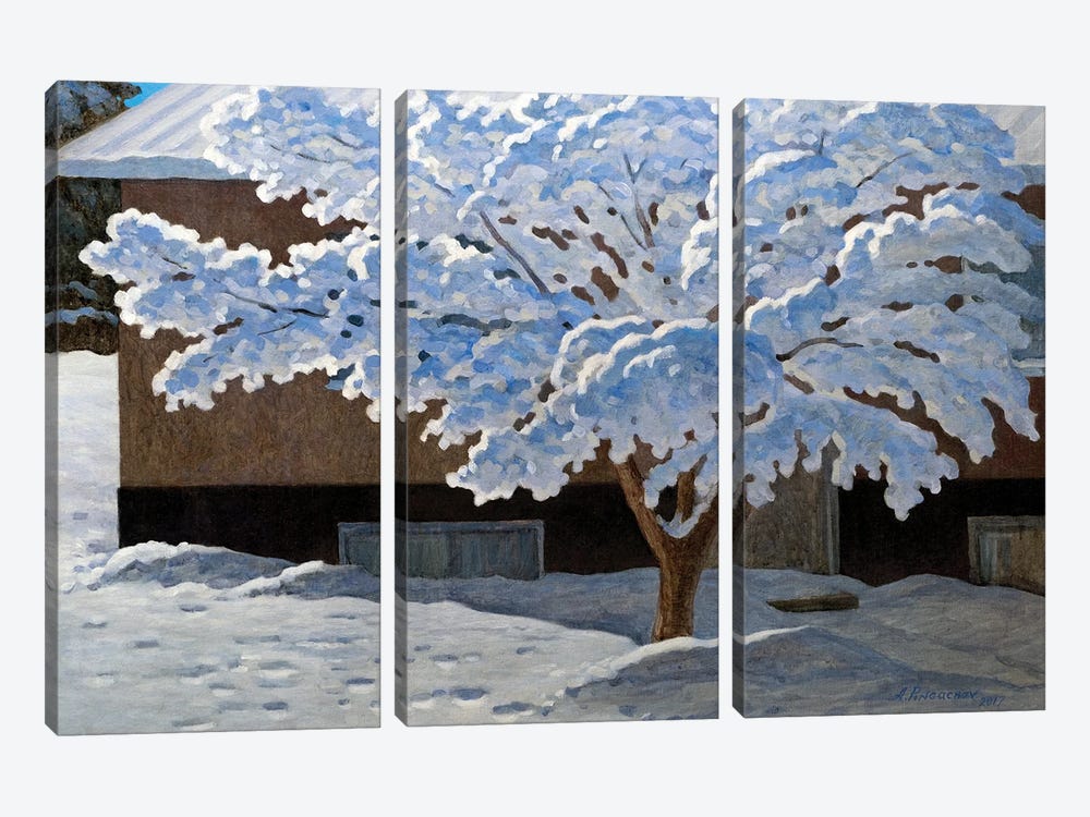 First Snow by Andrey Pingachev 3-piece Canvas Art Print