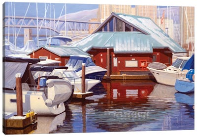 Dock Canvas Art Print - Purple Art