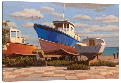 Old Dock Canvas Art Print - Andrey Pingachev