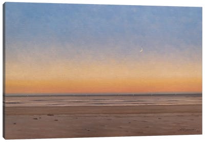 Morning Moon Canvas Art Print - Nautical Décor