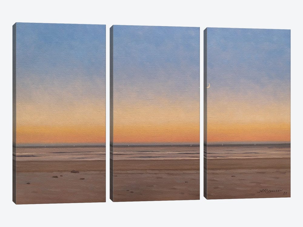 Morning Moon by Andrey Pingachev 3-piece Canvas Artwork