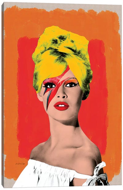 Brigitte Bowie Canvas Art Print - Orange