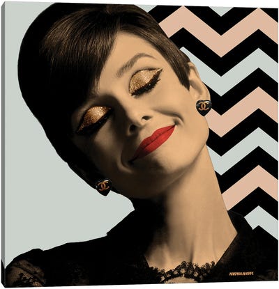 Audrey Chanel Canvas Art Print - Audrey Hepburn