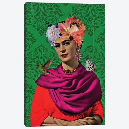 Frida Green Canvas Print #APH124} by Ana Paula Hoppe Canvas Print