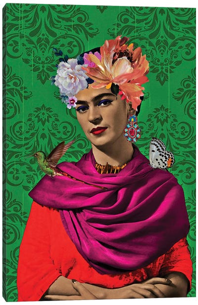 Frida Green Canvas Art Print - Ceiling Shatterers