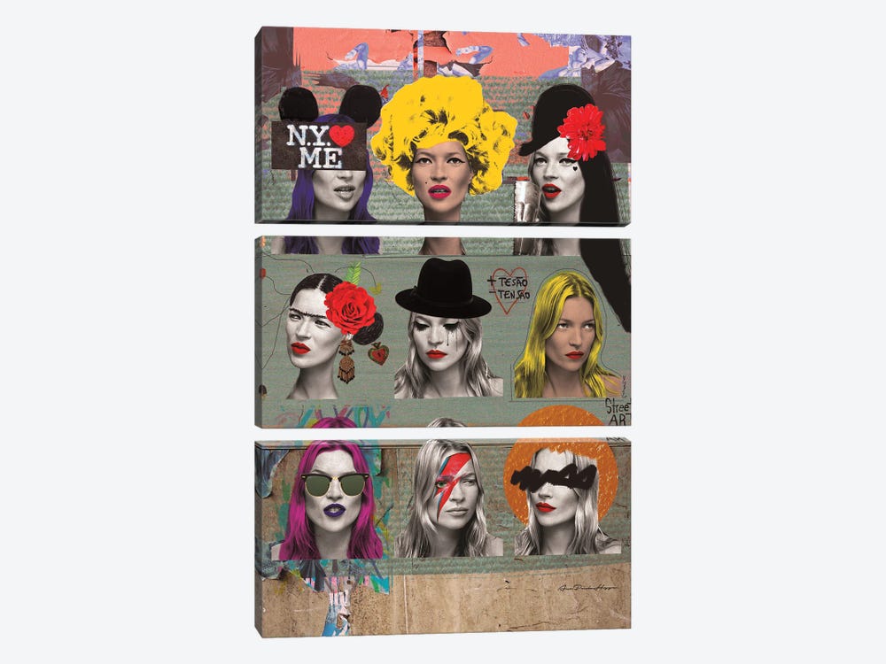 Kate Moss Style by Ana Paula Hoppe 3-piece Canvas Wall Art