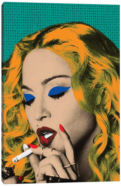 Madonna Pop Art Canvas Art Print - Smoking Art