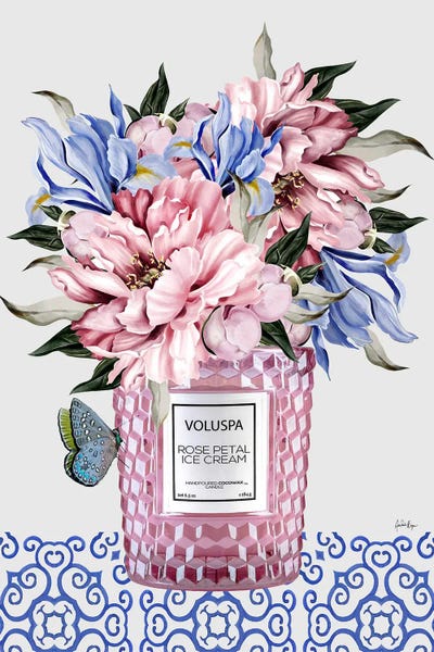 Charming Blue: Candle With Flowers by Ana Paula Hoppe