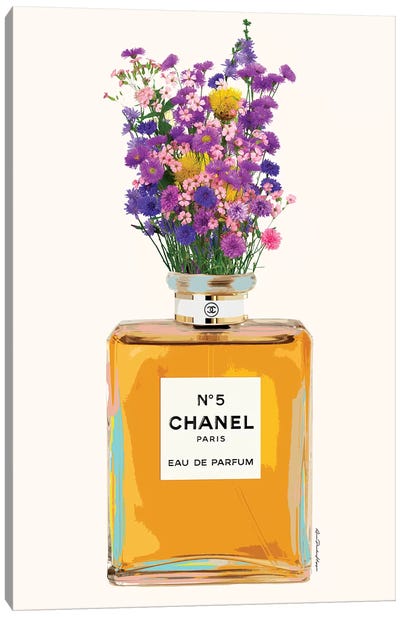 Chanel And Flowers Canvas Art Print - Ana Paula Hoppe